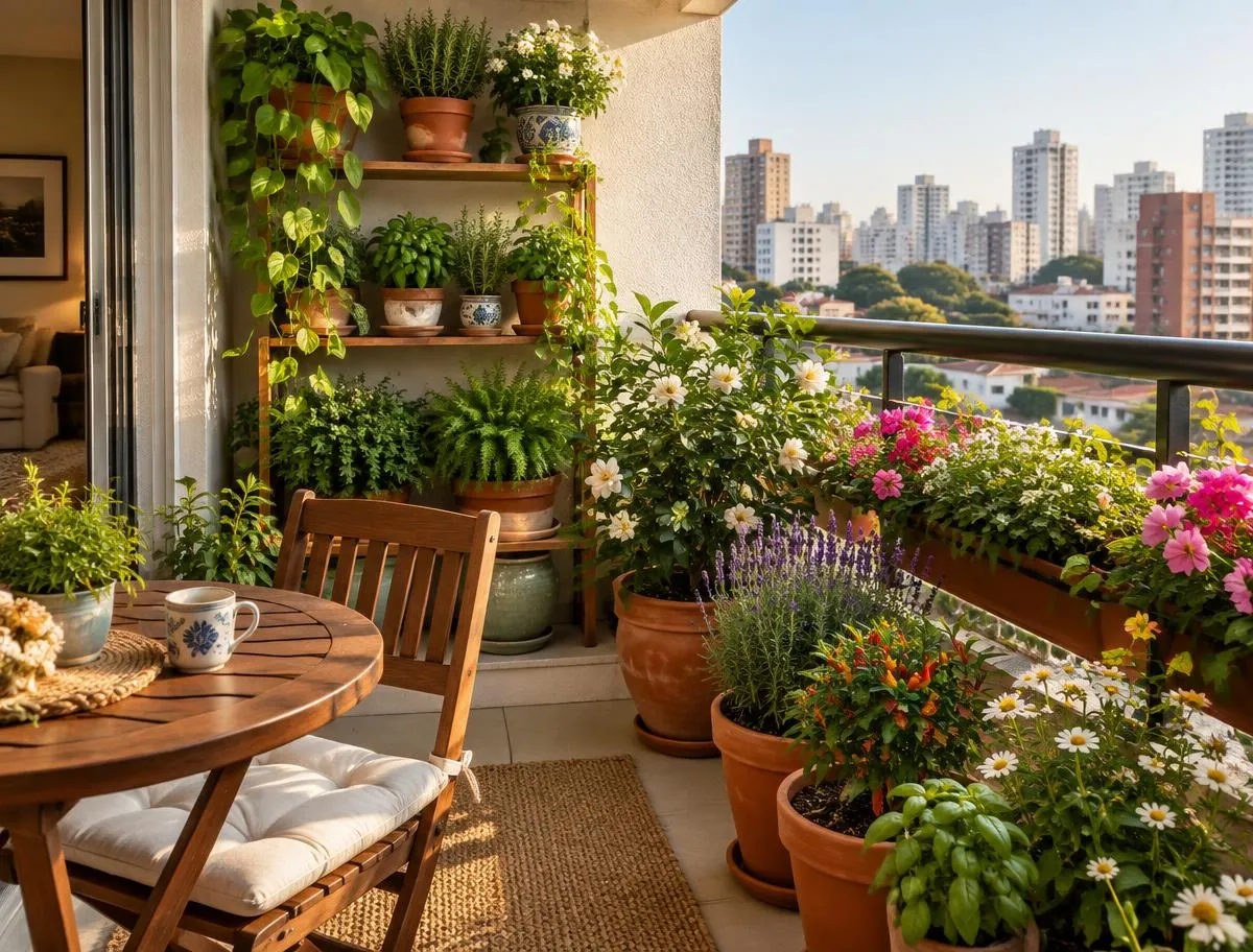 Um jardim na varanda da cidade
